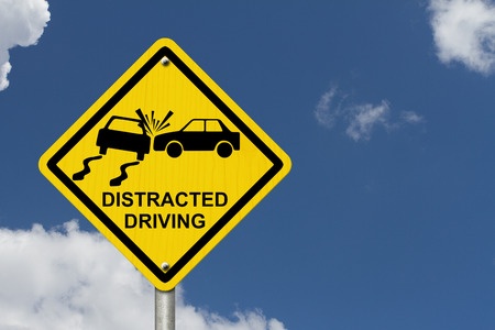 Distracted driving road sign