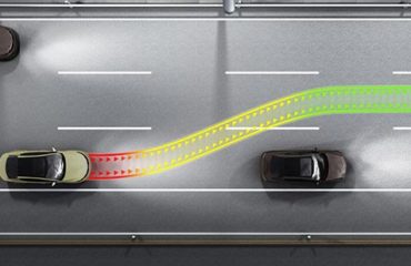 Car collision avoidance system illustration