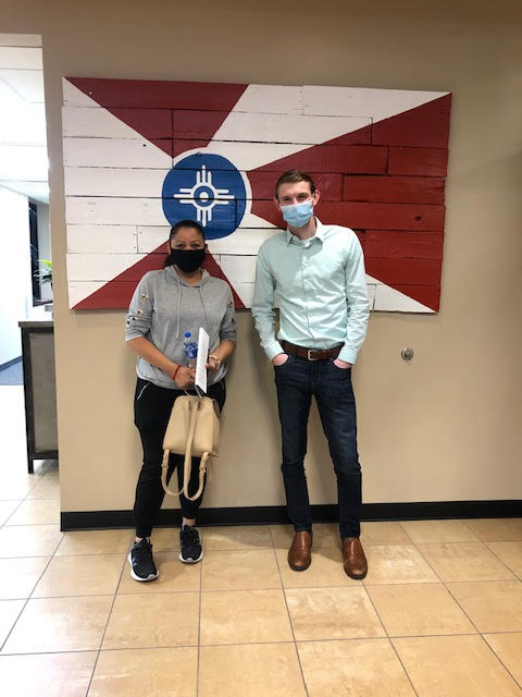 Attorney Luke Williams with client Y.G.