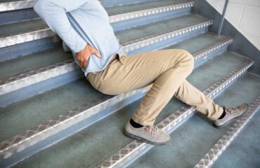 Adult male slipped and fell down stairs at the store