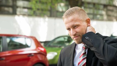 Kansas man with neck injury after car accident. Kansas man with neck injury after car accident.