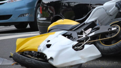 Motorcycle accident with automobile
