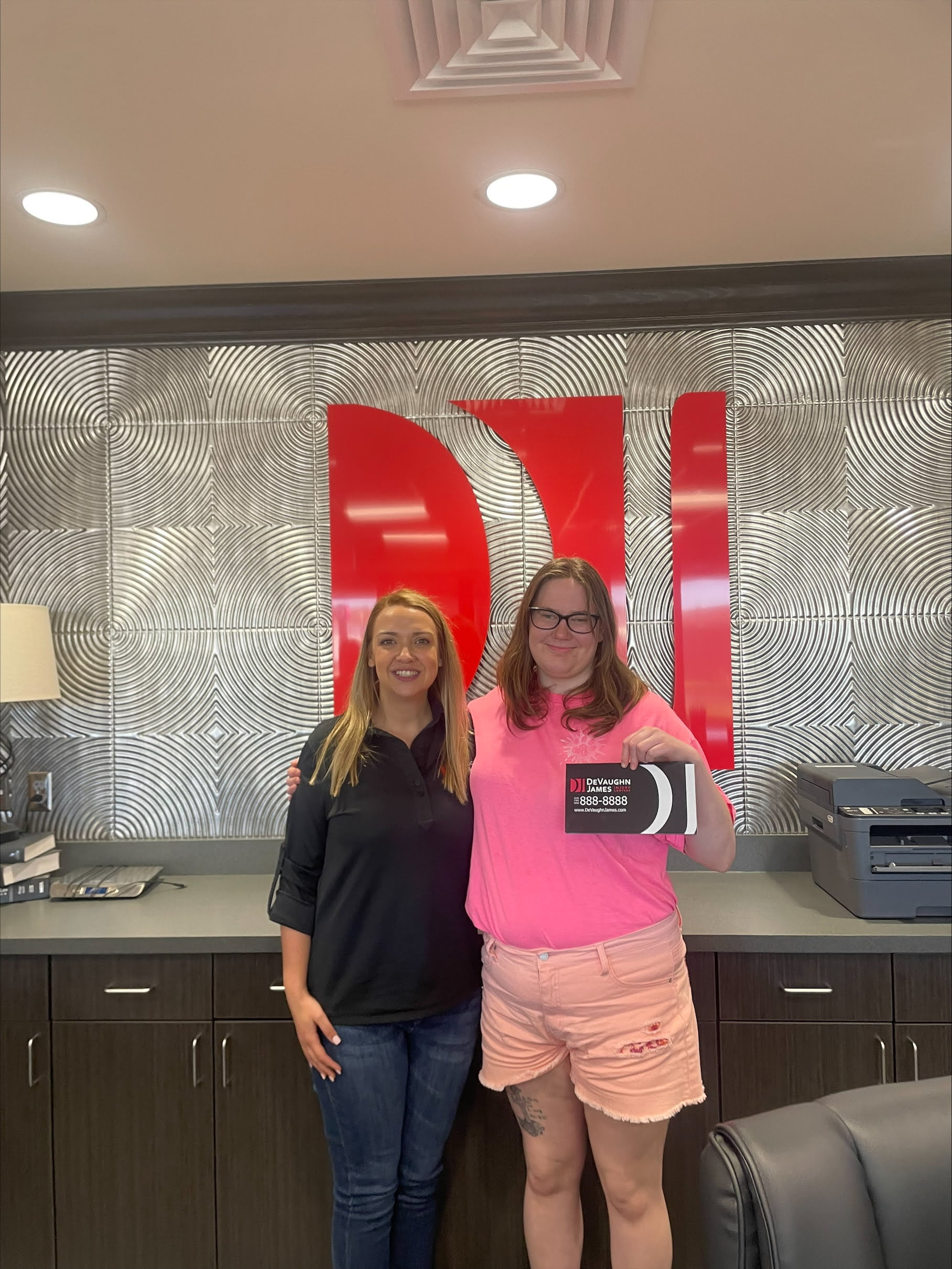 Attorney Jessica Brunken with client E.F.