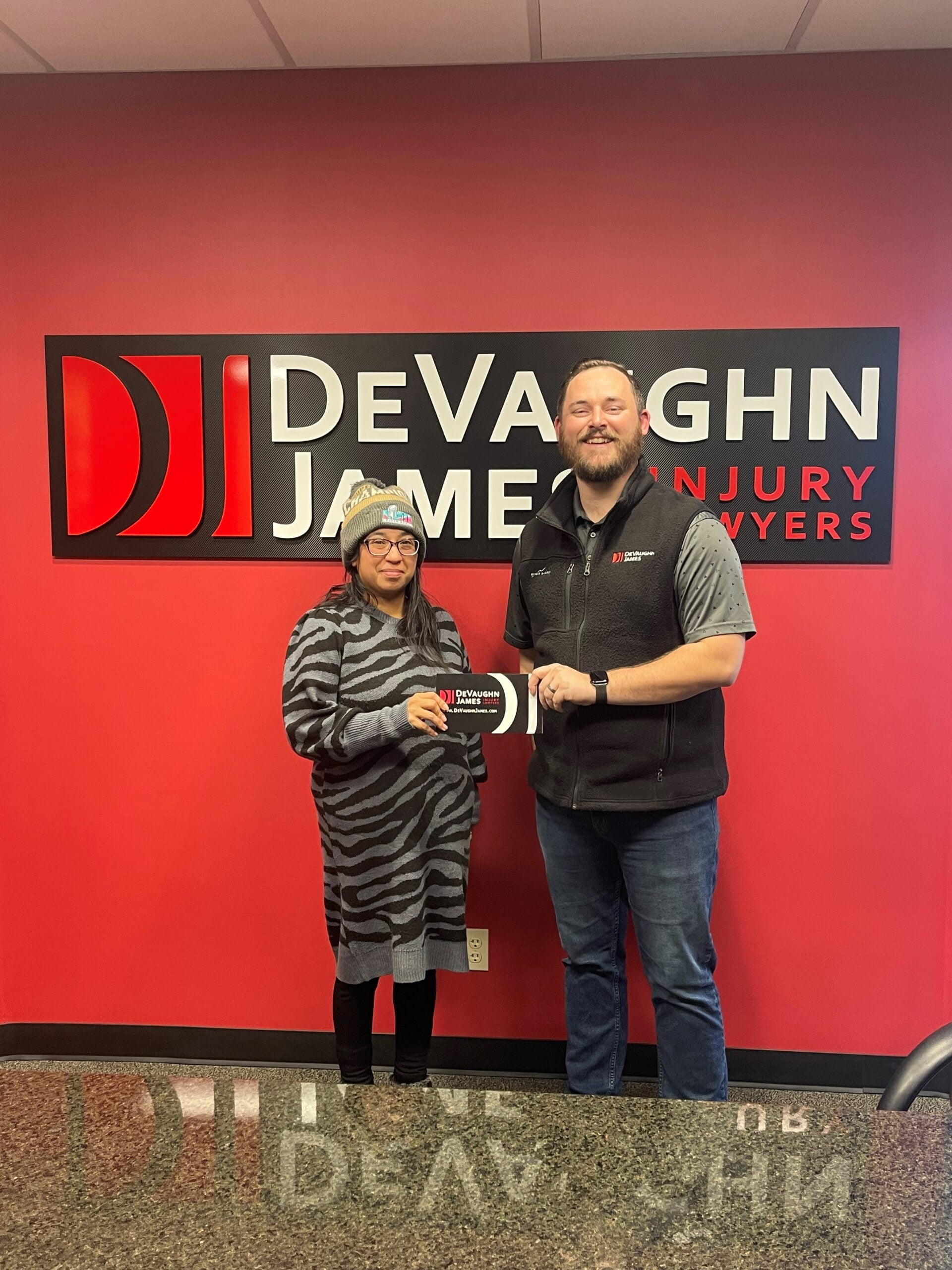 Attorney Lance Smith with client A.J.