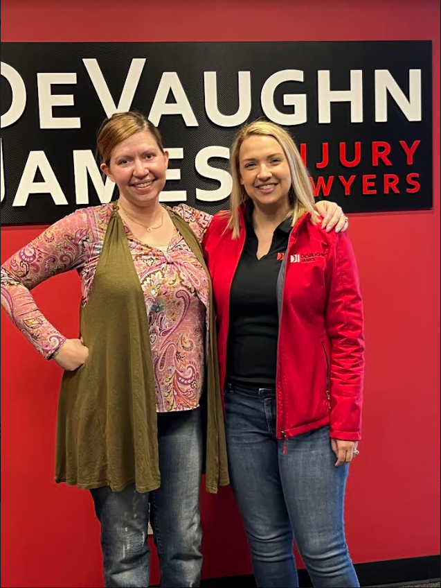 Topeka Attorney Jessica Brunken with client V.F.