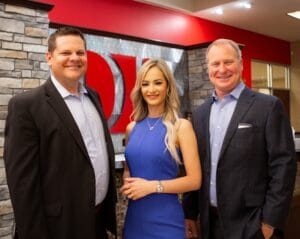 Car accident attorneys Richard James and Dustin DeVaughn and Intake manager Marible Morales