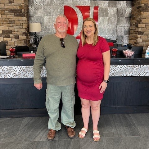 Topeka personal injury attorney Jessica Brunken with client B.M.