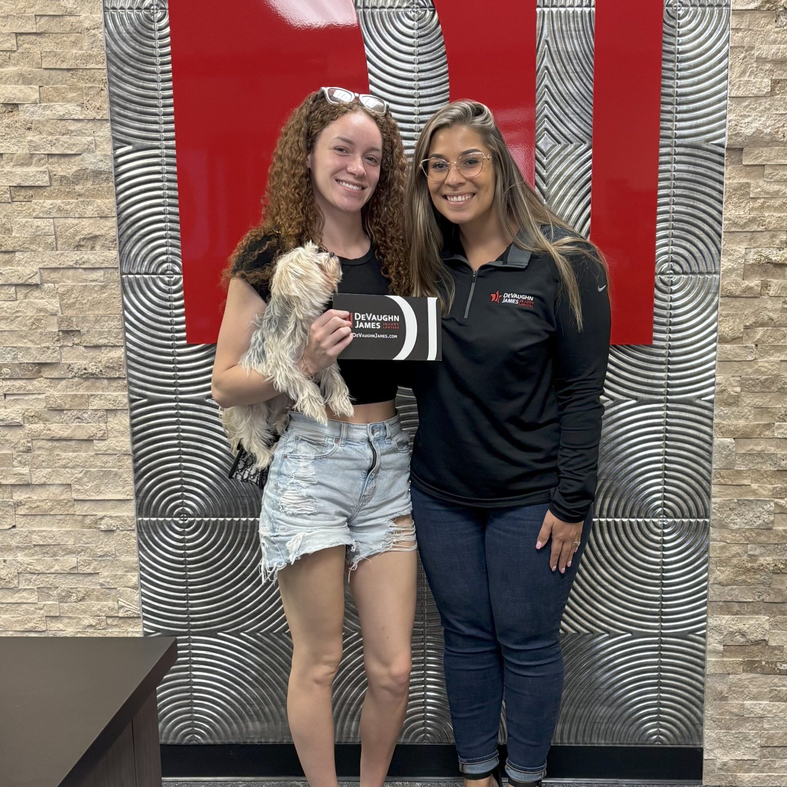 Kansas City personal injury attorney Claire Melero with car accident client S.G.